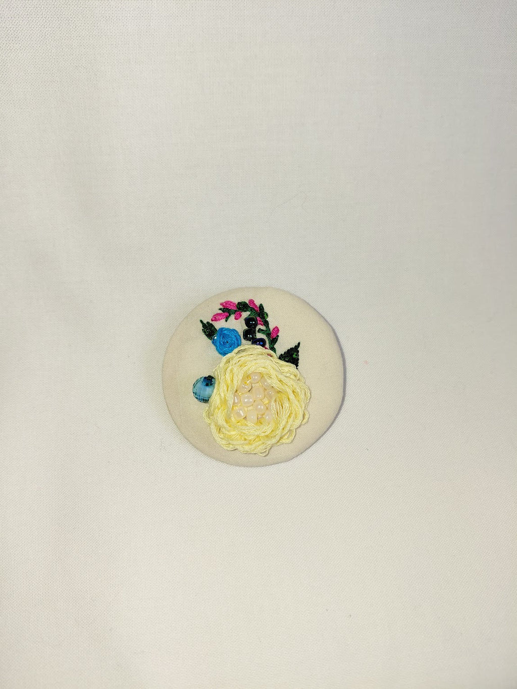 yellow flower brooch 053- Handcrafted Statement Jewelry