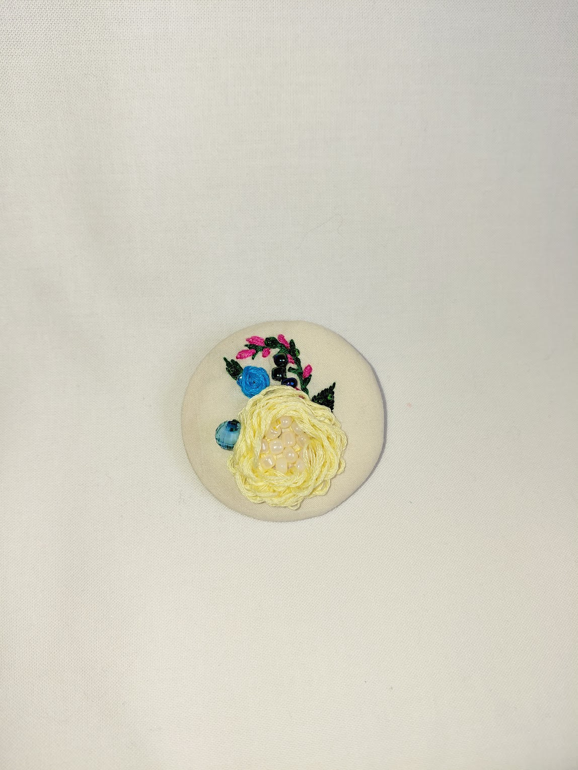 yellow flower brooch 053- Handcrafted Statement Jewelry
