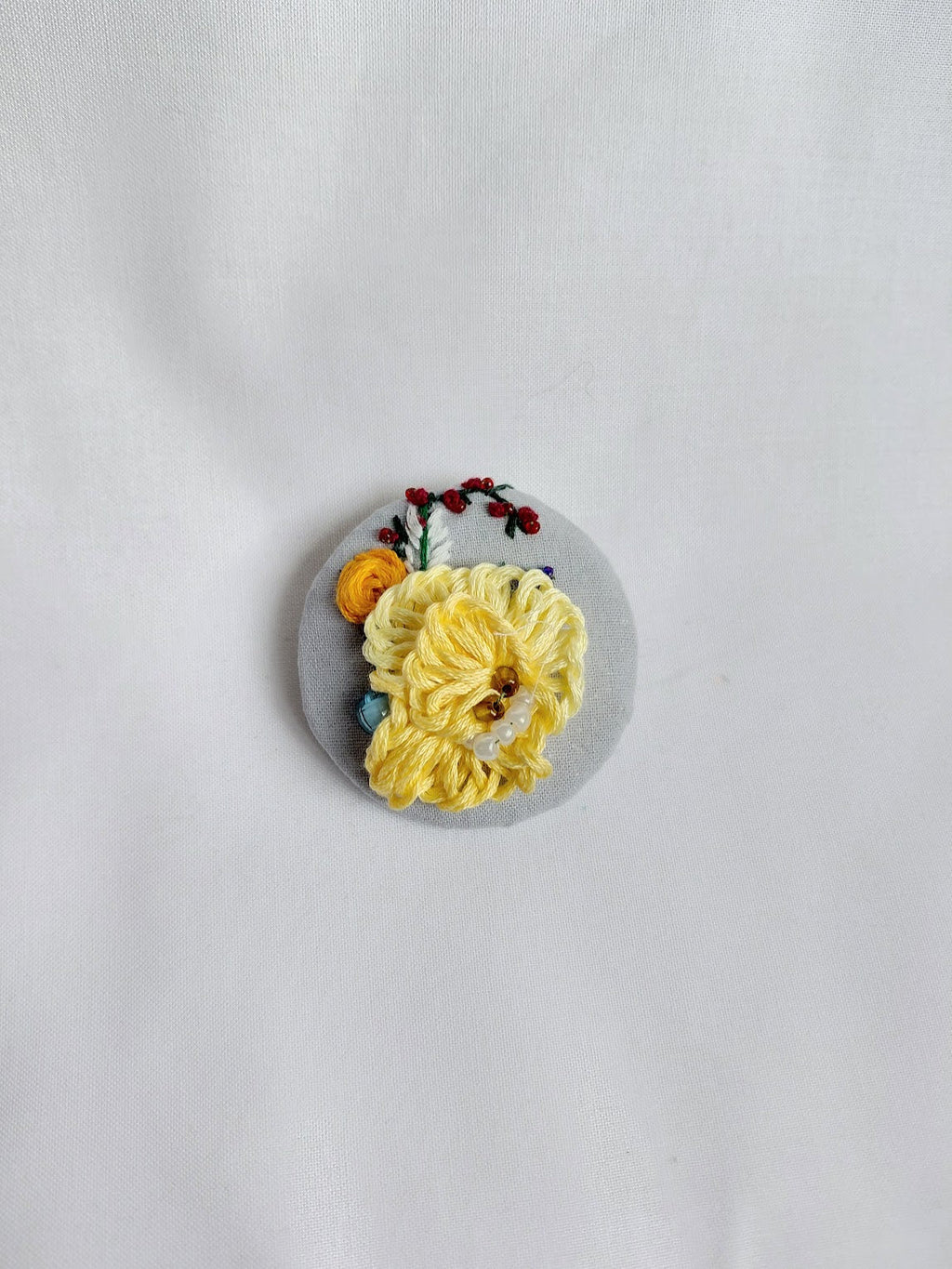 yellow flower brooch 055- Handcrafted Statement Jewelry