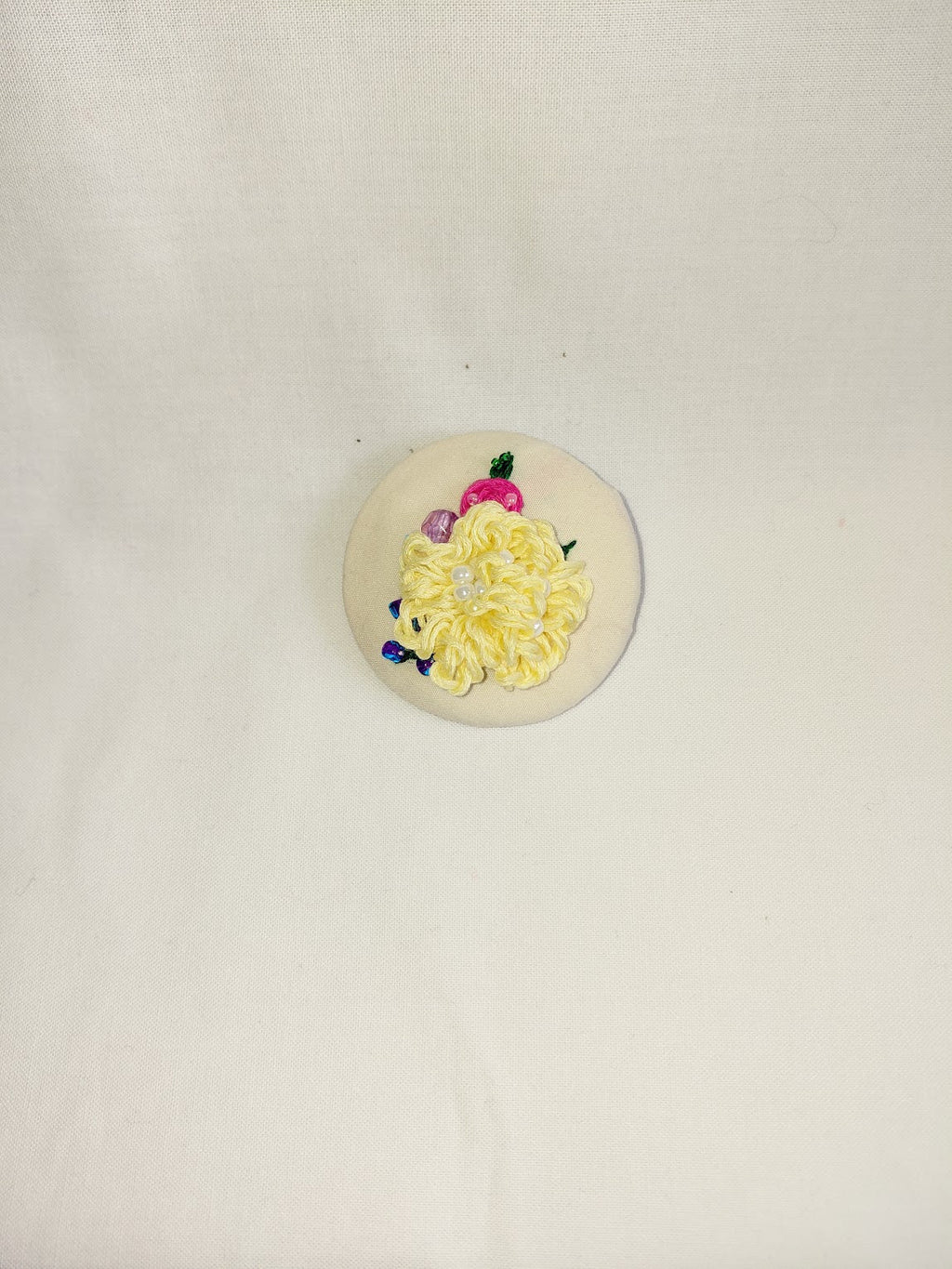 yellow flower brooch 057- Handcrafted Statement Jewelry