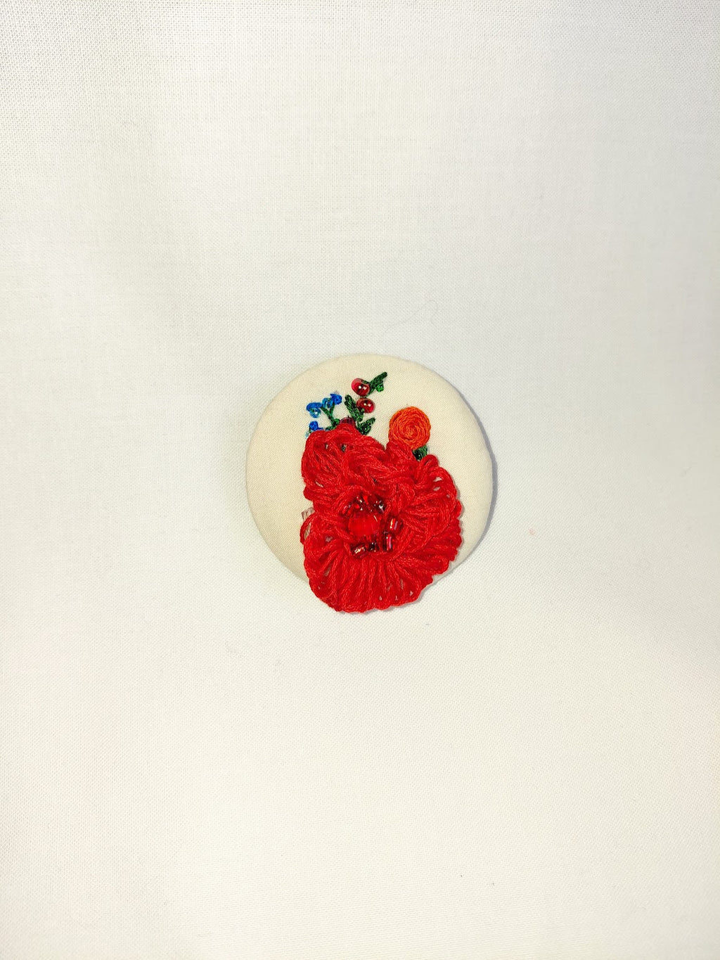 red flower brooch 037- Handcrafted Statement Jewelry