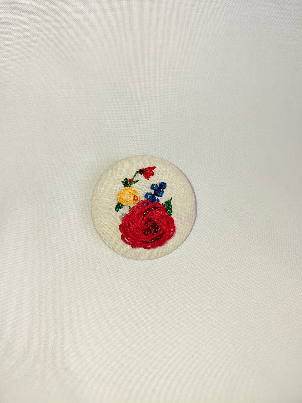 red flower brooch 038- Handcrafted Statement Jewelry