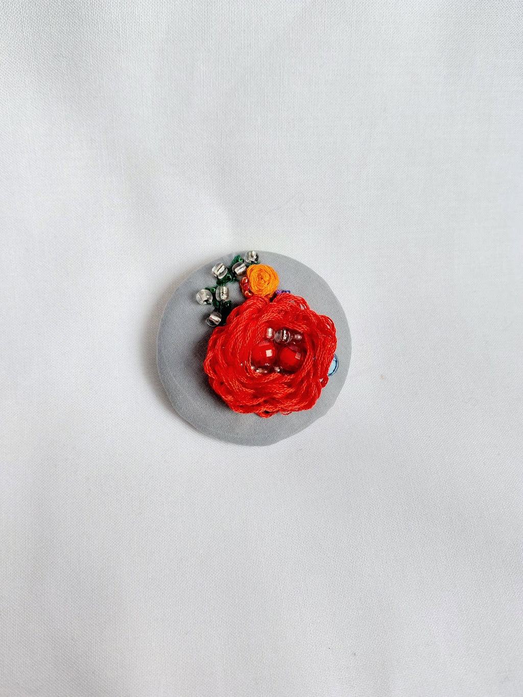red flower brooch 039- Handcrafted Statement Jewelry