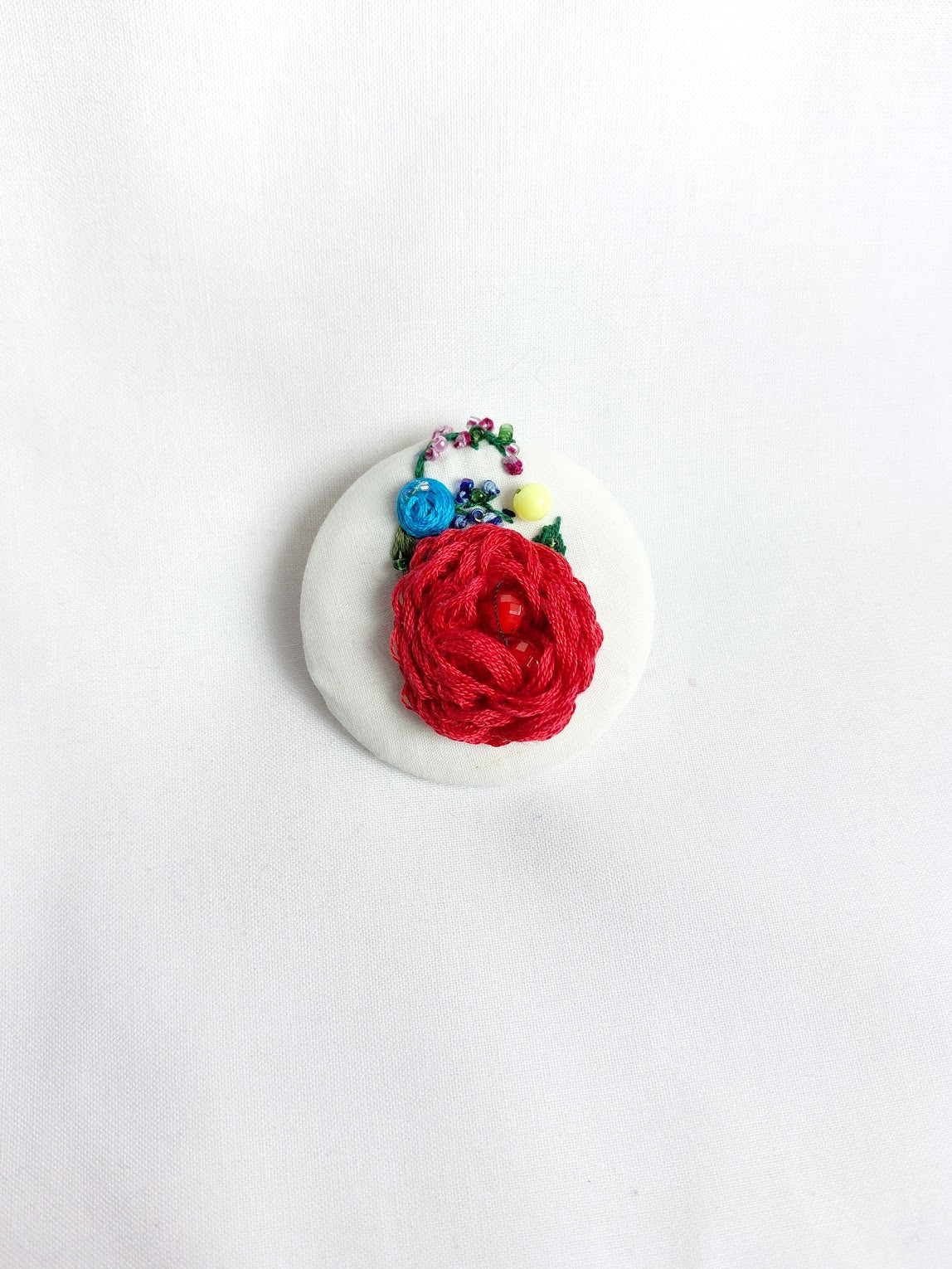 red flower brooch 040- Handcrafted Statement Jewelry