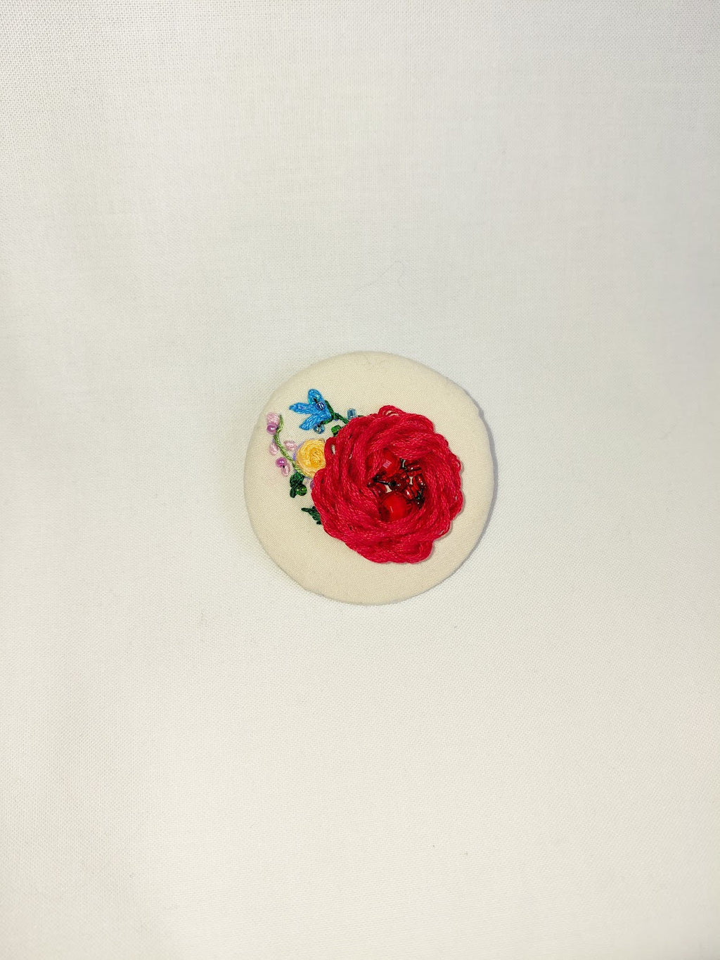 red flower brooch 041- Handcrafted Statement Jewelry