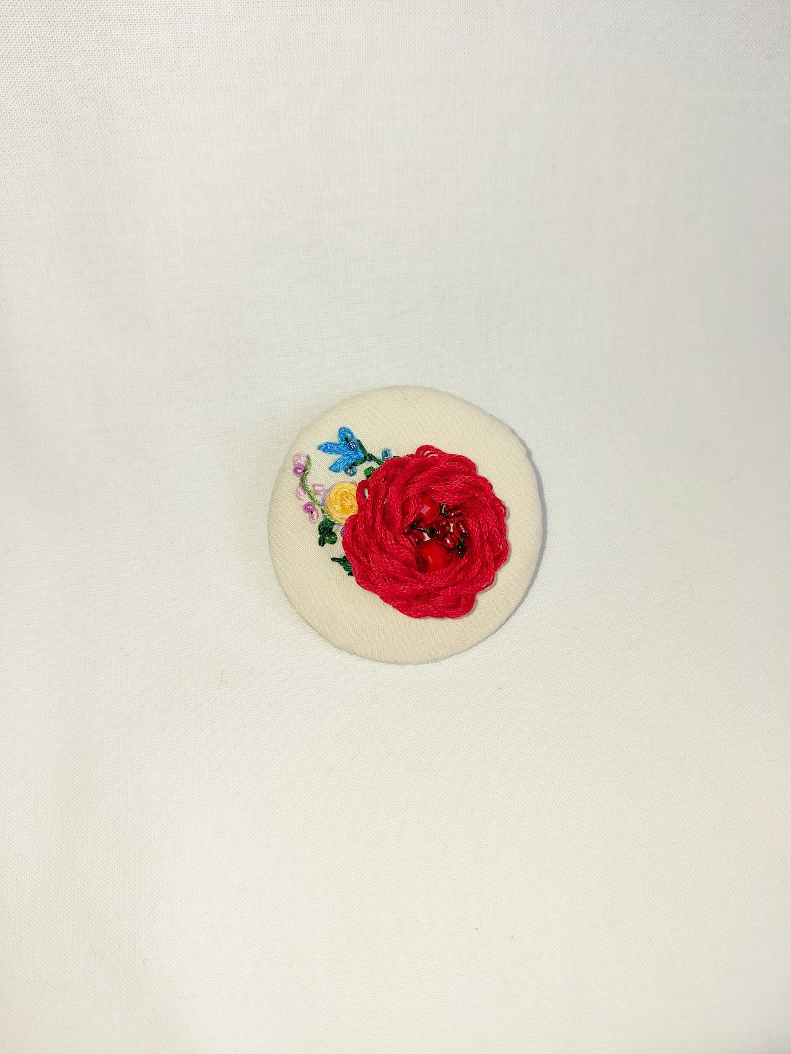 red flower brooch 041- Handcrafted Statement Jewelry