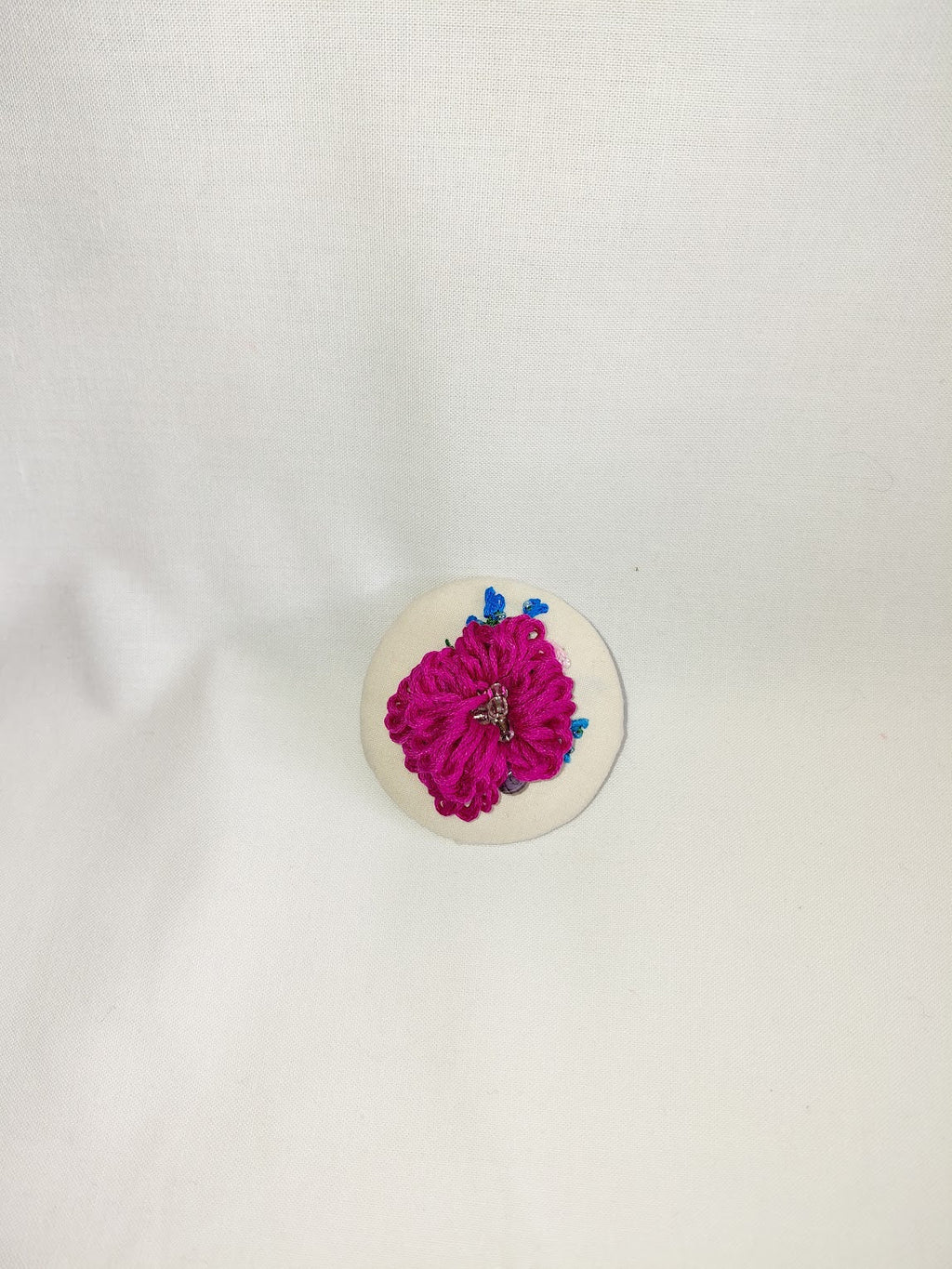 fuschia flower brooch 036