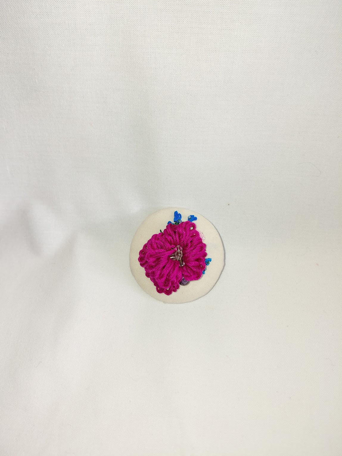 fuschia flower brooch 036