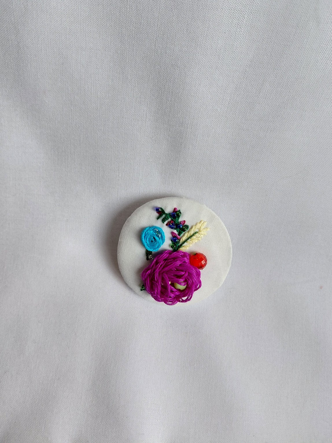 fuschia flower brooch 037