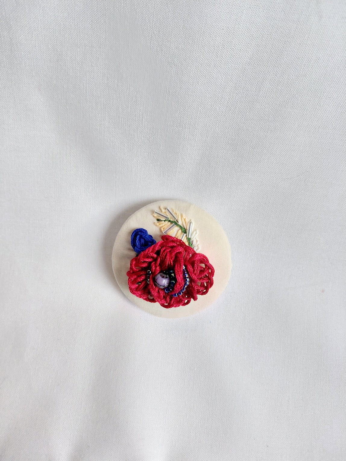 fuschia flower brooch 038
