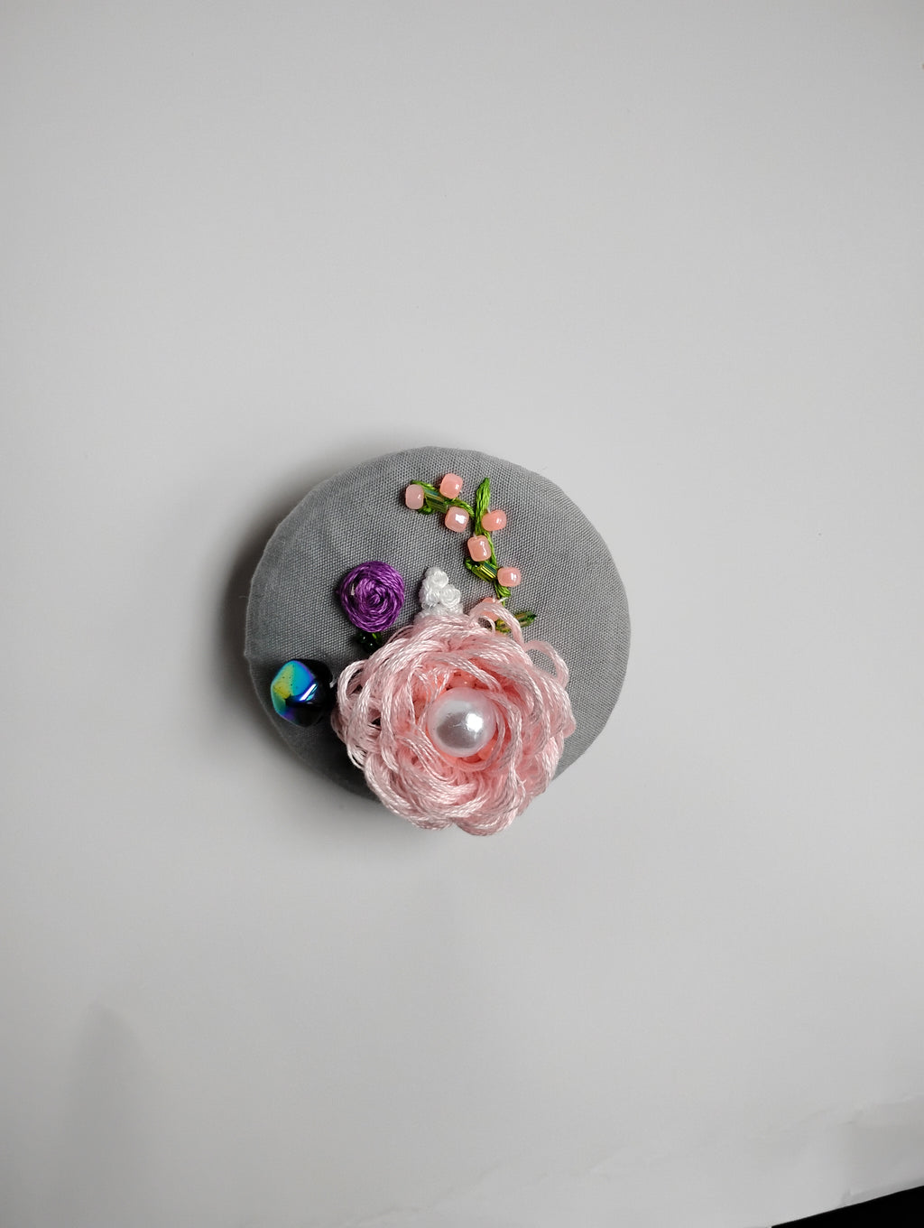 pink flower brooch 002- Handcrafted Statement Jewelry