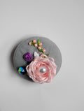 pink flower brooch 002- Handcrafted Statement Jewelry