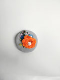orange Flower Brooch 008- Handcrafted Statement Jewelry