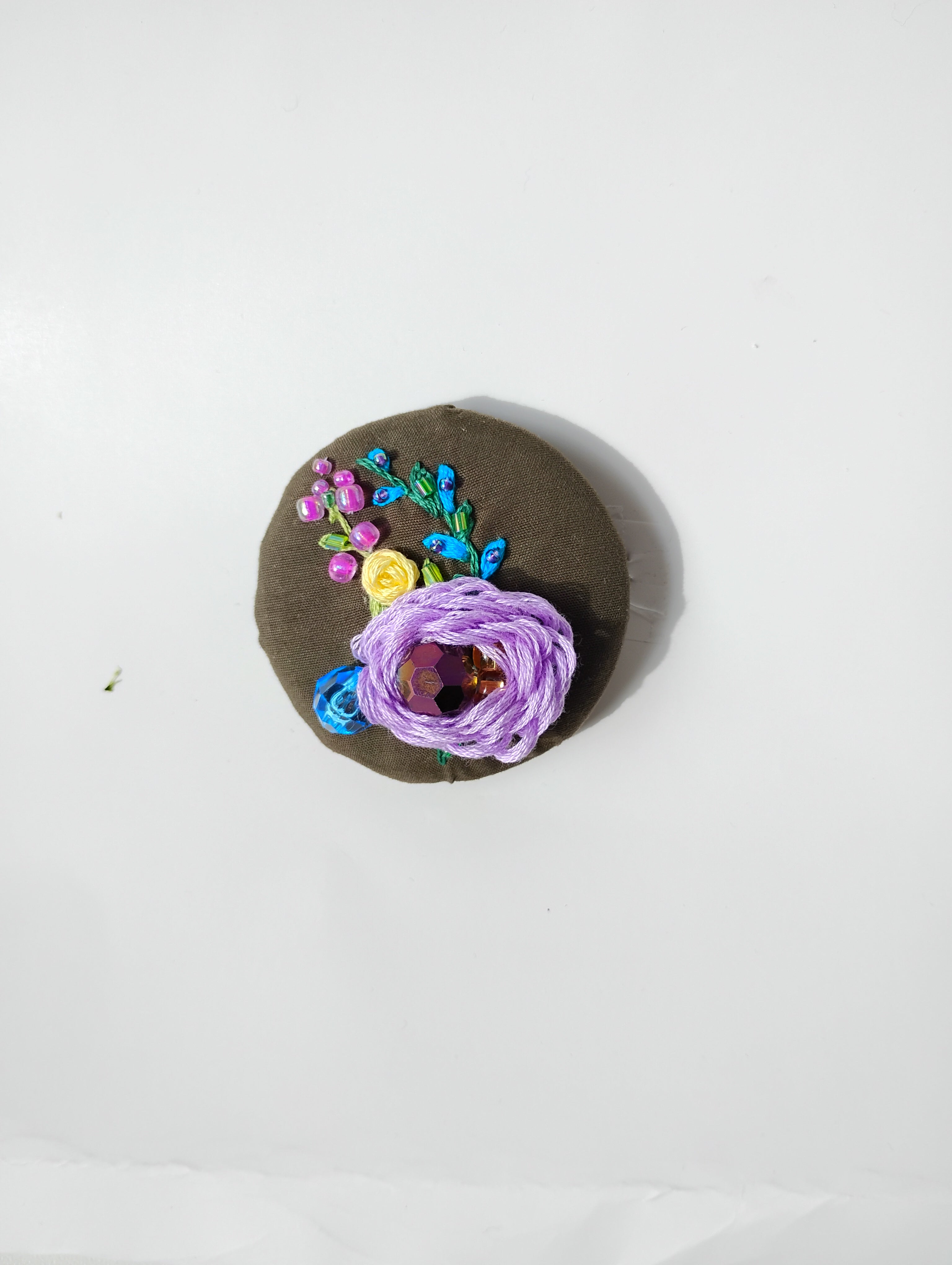 purple Flower Brooch 001- Handcrafted Statement Jewelry